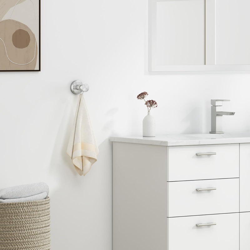 Angle Simple Bath Towel Hook Brushed Nickel, SUS304 Stainless Steel Bathroom Cabinet Closet Clothes Towel Holder, Bathrobe Hanger Wall Mounted - Image 2